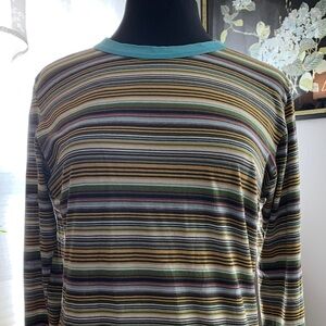 Big Bud Press Striped Multicolor Woman’s Long Sleeve Shirt